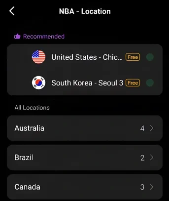 Mode NBA APP