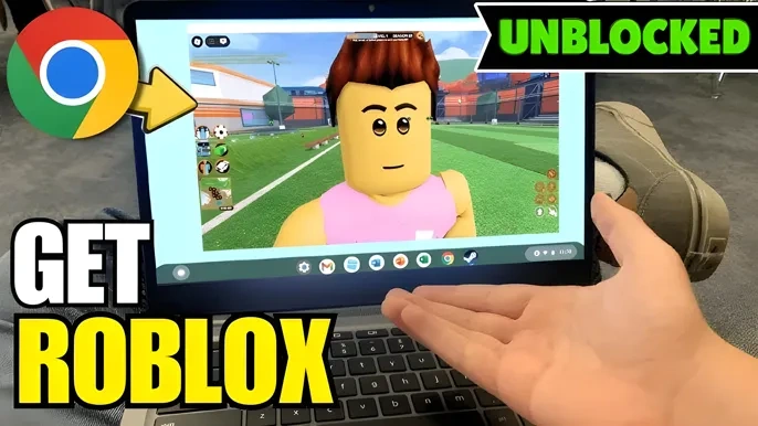 Roblox gameplay on school device