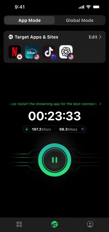 Elige el modo APP